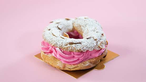 Easy Paris-Brest with Strawberry Rhubarb Cream